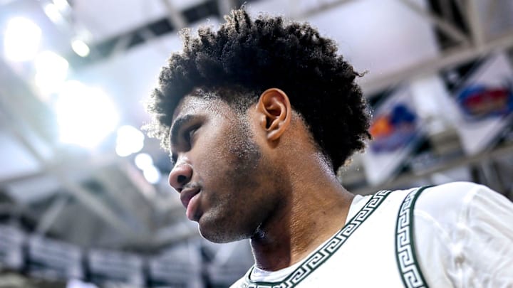 Michigan State's Jase Richardson looks on during the game against Florida Atlantic on Saturday, Dec. 21, 2024, in East Lansing. Michigan State's Jase Richardson looks on during the game against Florida Atlantic on Saturday, Dec. 21, 2024, in East Lansing.