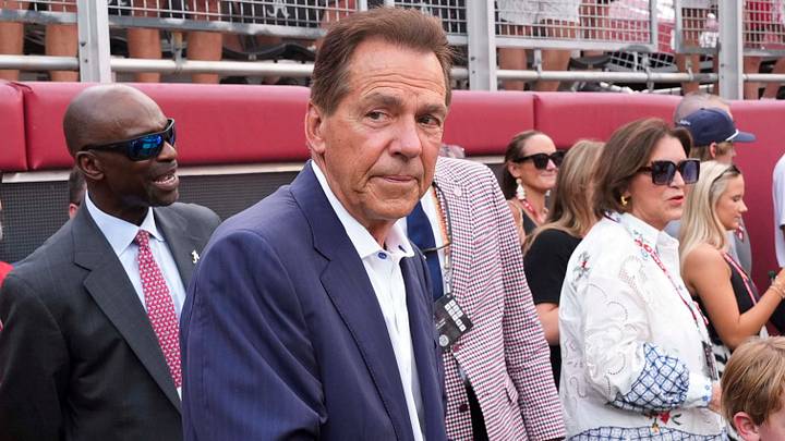 Sep 19, 2026; Tuscaloosa, AL, USA; Former head coach Nick Saban and his wife Terry Saban were at the Florida State game to honor teachers through their Nick’s Kids Foundation at Saban Field at Bryant-Denny Stadium. Mandatory Credit: Gary Cosby Jr.-Tuscaloosa News