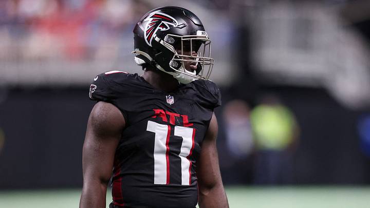 Aug 8, 2025; Atlanta, Georgia, USA; Atlanta Falcons linebacker Jalon Walker (11) in action against the Detroit Lions in the second quarter at Mercedes-Benz Stadium. Mandatory Credit: Brett Davis-Imagn Images Aug 8, 2025; Atlanta, Georgia, USA; Atlanta Falcons linebacker Jalon Walker (11) in action against the Detroit Lions in the second quarter at Mercedes-Benz Stadium. Mandatory Credit: Brett Davis-Imagn Images