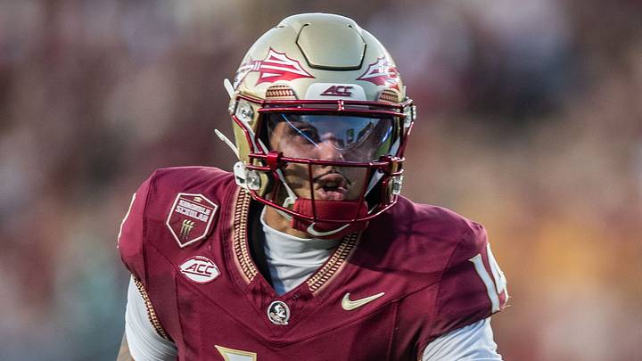 Florida State Seminoles quarterback Ashton Daniels (14) runs the ball. The Florida State Seminoles defeated the New Mexico State Aggies 34-17 at Doak Campbell Stadium on Saturday, Aug. 29, 2026. Florida State Seminoles quarterback Ashton Daniels (14) runs the ball. The Florida State Seminoles defeated the New Mexico State Aggies 34-17 at Doak Campbell Stadium on Saturday, Aug. 29, 2026.
