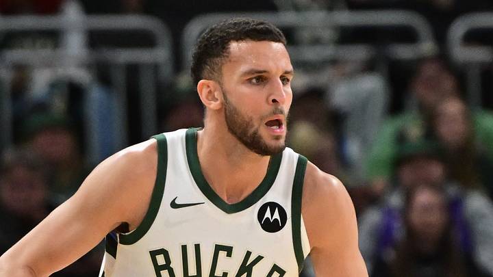Milwaukee Bucks forward Pete Nance (35) reacts after scoring a three point basket in the fourth quarter against the Dallas Mavericks at Fiserv Forum on March 31, 2026.
