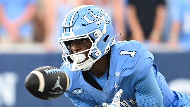 Sep 12, 2026; Chapel Hill, North Carolina, USA; North Carolina Tar Heels wide receiver Jordan Shipp (1) attempts to catch the ball in the third quarter at Kenan Stadium. Mandatory Credit: Bob Donnan-Imagn Images Sep 12, 2026; Chapel Hill, North Carolina, USA; North Carolina Tar Heels wide receiver Jordan Shipp (1) attempts to catch the ball in the third quarter at Kenan Stadium. Mandatory Credit: Bob Donnan-Imagn Images