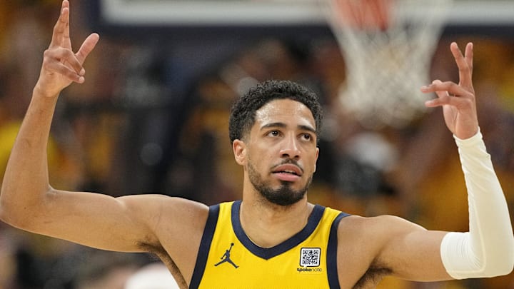 Pacers guard Tyrese Haliburton is recovering from an Achilles tear he suffered during the NBA Finals.