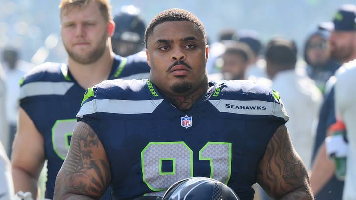 Oct 4, 2026; Seattle, Washington, USA; Seattle Seahawks defensive tackle Byron Murphy II (91) before the game against the Los Angeles Chargers at Lumen Field.