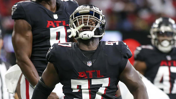 The Atlanta Falcons cut defensive tackle Grady Jarrett in a salary cap move at the start of free agency. He quickly signed with the Chicago Bears.
