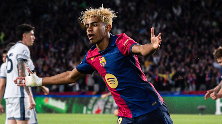 Lamine Yamal celebrated his 100th appearance for Barcelona with a brilliant goal in the Champions League semifinals.