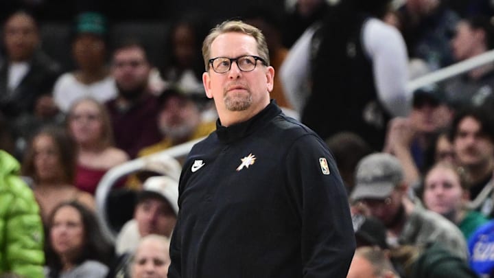 Nov 20, 2025; Milwaukee, Wisconsin, USA; Philadelphia 76ers head coach Nick Nurse looks on in the 4th quarter against the Milwaukee Bucks at Fiserv Forum. Mandatory Credit: Benny Sieu-Imagn Images Nov 20, 2025; Milwaukee, Wisconsin, USA; Philadelphia 76ers head coach Nick Nurse looks on in the 4th quarter against the Milwaukee Bucks at Fiserv Forum. Mandatory Credit: Benny Sieu-Imagn Images