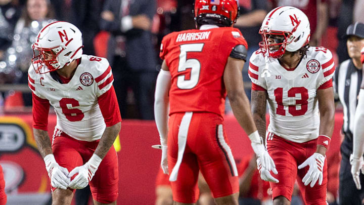 Nebraska wide receivers Dane Key and Nyziah Hunter line up against Cincinnati in Kansas City. Nebraska wide receivers Dane Key and Nyziah Hunter line up against Cincinnati in Kansas City.