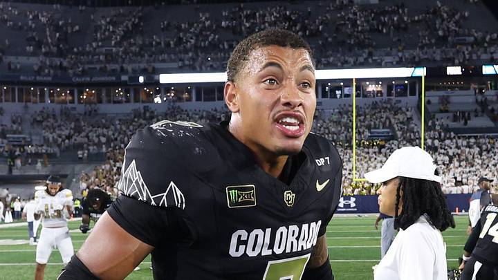 Sep 3, 2026; Atlanta, Georgia, USA;  Colorado Buffaloes defensive back Randon Fontenette (7) reacts after the game against the Georgia Tech Yellow Jackets at Bobby Dodd Stadium at Hyundai Field. 