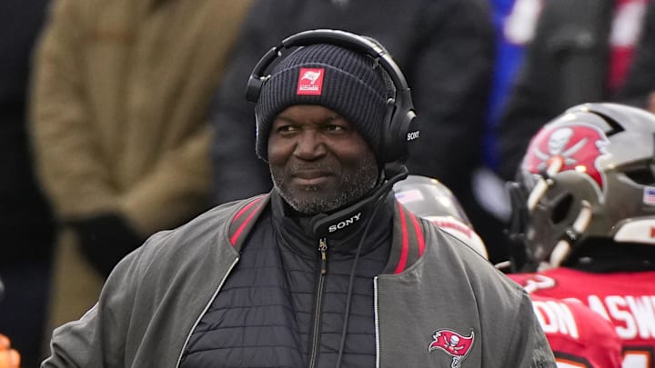 Tampa Bay Buccaneers head coach Todd Bowles on the sidelines during the first half of the game against the Buffalo Bills Tampa Bay Buccaneers head coach Todd Bowles on the sidelines during the first half of the game against the Buffalo Bills