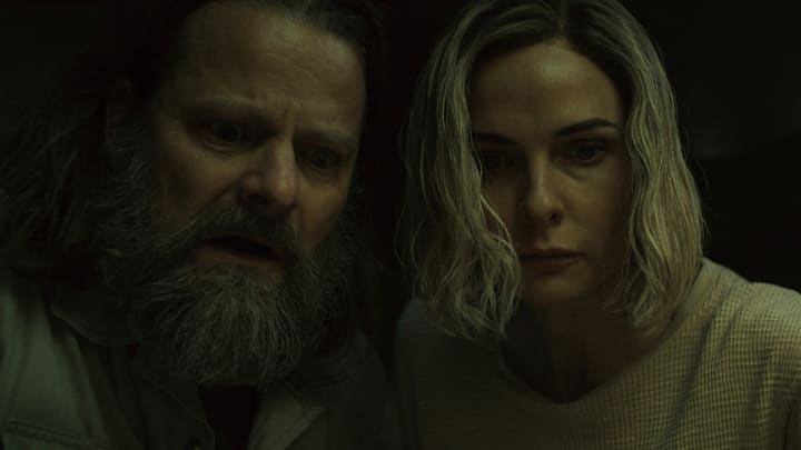 Steve Zahn and Rebecca Ferguson in Silo season 2. Image: Apple TV+.