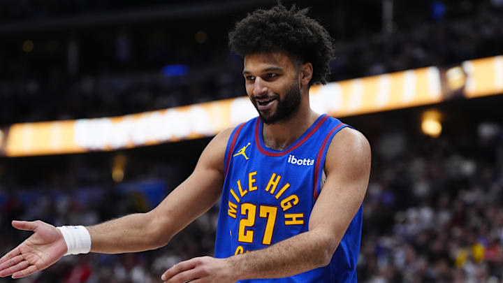 Mar 11, 2026; Denver, Colorado, USA; Denver Nuggets guard Jamal Murray (27) reacts to a play in the second half against the Houston Rockets at Ball Arena. Mandatory Credit: Ron Chenoy-Imagn Images Mar 11, 2026; Denver, Colorado, USA; Denver Nuggets guard Jamal Murray (27) reacts to a play in the second half against the Houston Rockets at Ball Arena. Mandatory Credit: Ron Chenoy-Imagn Images