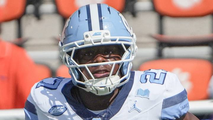 University of North Carolina running back Jaylen McGill (27) during warm up period before the game at Memorial Stadium in Clemson, S.C. Saturday, September 19, 2026. University of North Carolina running back Jaylen McGill (27) during warm up period before the game at Memorial Stadium in Clemson, S.C. Saturday, September 19, 2026.