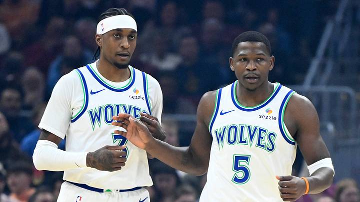Oct 26, 2026; Cleveland, Ohio, USA; Minnesota Timberwolves forward Jaden Mcdaniels (3) and guard Anthony Edwards (5) stands on the court in the first quarter against the Cleveland Cavaliers at Rocket Arena. Mandatory Credit: David Richard-Imagn Images Oct 26, 2026; Cleveland, Ohio, USA; Minnesota Timberwolves forward Jaden Mcdaniels (3) and guard Anthony Edwards (5) stands on the court in the first quarter against the Cleveland Cavaliers at Rocket Arena. Mandatory Credit: David Richard-Imagn Images