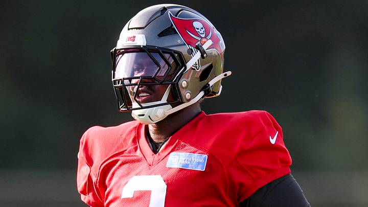 Jul 31, 2026; Tampa, FL, USA; Tampa Bay Buccaneers linebacker Rueben Bain Jr. (3) participates in training camp at AdventHealth Training Center. Mandatory Credit: Nathan Ray Seebeck-Imagn Images Jul 31, 2026; Tampa, FL, USA; Tampa Bay Buccaneers linebacker Rueben Bain Jr. (3) participates in training camp at AdventHealth Training Center. Mandatory Credit: Nathan Ray Seebeck-Imagn Images