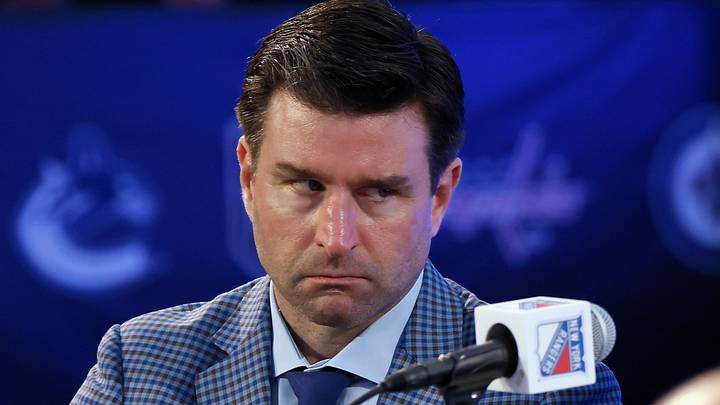 LAS VEGAS, NEVADA - JUNE 29: Chris Drury of the New York Rangers attends the NHL Draft at Sphere on June 29, 2024 in Las Vegas, Nevada. (Photo by Bruce Bennett/Getty Images)