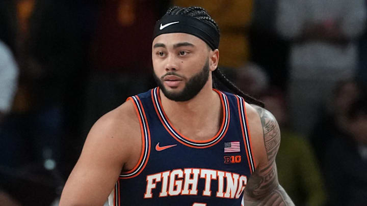 Illinois Fighting Illini guard Kylan Boswell (4) dribbles against the Southern California Trojans at the Galen Center. 