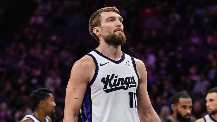 Nov 9, 2025; Sacramento, California, USA; Sacramento Kings forward Domantas Sabonis (11) prepares to shoot a free throw during the second quarter at Golden 1 Center. Mandatory Credit: Justine Willard-Imagn Images