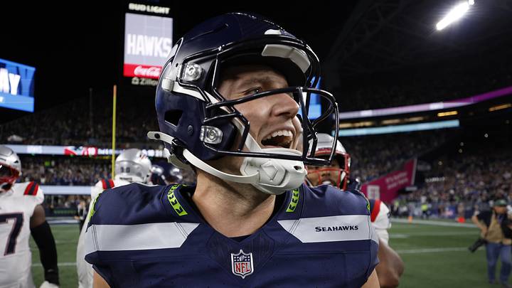 Sep 9, 2026; Seattle, Washington, USA; Seattle Seahawks quarterback Drew Lock (2) reacts after defeating the New England Patriots at Lumen Field. Sep 9, 2026; Seattle, Washington, USA; Seattle Seahawks quarterback Drew Lock (2) reacts after defeating the New England Patriots at Lumen Field.