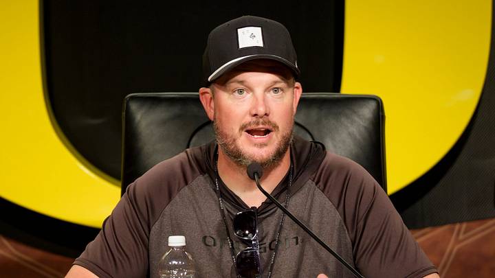Oregon head coach Dan Lanning speaks during a press conference on Aug. 18, 2026, at the Hatfield-Dowlin Complex in Eugene, Oregon. Oregon head coach Dan Lanning speaks during a press conference on Aug. 18, 2026, at the Hatfield-Dowlin Complex in Eugene, Oregon.