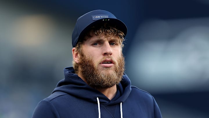 Cooper Kupp of the Seattle Seahawks warms up Cooper Kupp of the Seattle Seahawks warms up