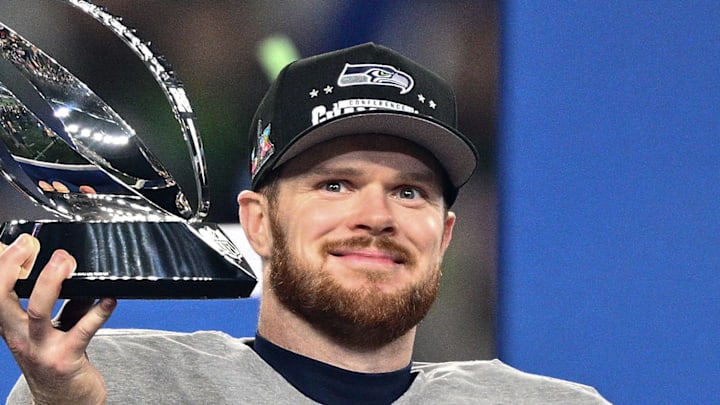 Seattle Seahawks' Sam Darnold after the NFC Championship game