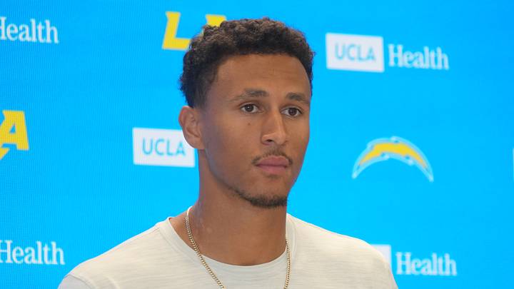 Apr 28, 2025; El Segundo, CA, USA; Los Angeles Chargers cornerback Benjamin St-Juste at press conference at The Bolt. Mandatory Credit: Kirby Lee-Imagn Images