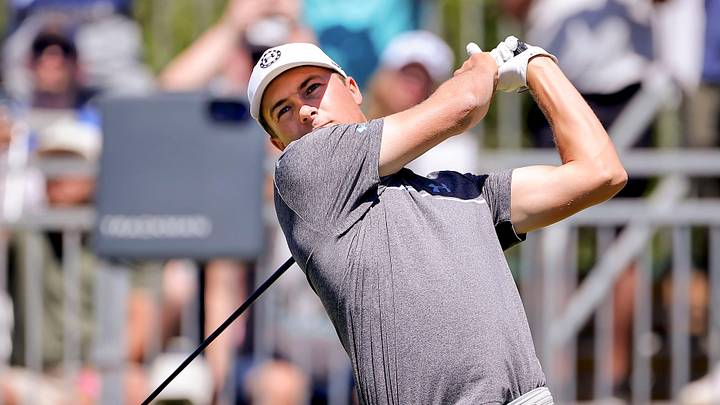 Apr 4, 2024; San Antonio, Texas, USA; Jordan Spieth tees off at the first hole during the first round of the Valero Texas Open. Apr 4, 2024; San Antonio, Texas, USA; Jordan Spieth tees off at the first hole during the first round of the Valero Texas Open.