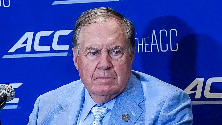 Jul 17, 2026; Charlotte, NC, USA; North Carolina head coach Bill Belichick, talks with the media during interviews at Hilton Charlotte Uptown. Mandatory Credit: Jim Dedmon-Imagn Images Jul 17, 2026; Charlotte, NC, USA; North Carolina head coach Bill Belichick, talks with the media during interviews at Hilton Charlotte Uptown. Mandatory Credit: Jim Dedmon-Imagn Images