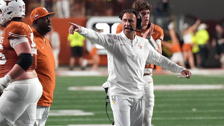 Texas Longhorns head coach Steve Sarkisian reacts during the first half against the Mississippi Rebels at Darrell K Royal-Texas Memorial Stadium Texas Longhorns head coach Steve Sarkisian reacts during the first half against the Mississippi Rebels at Darrell K Royal-Texas Memorial Stadium