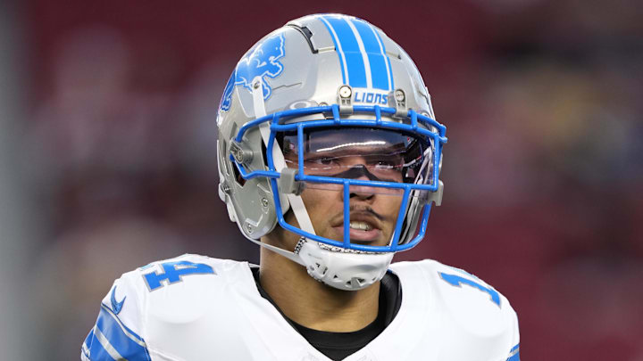 December 30, 2024; Santa Clara, California, USA; Detroit Lions wide receiver Amon-Ra St. Brown (14) warms up before the game against the San Francisco 49ers at Levi's Stadium. Mandatory Credit: Kyle Terada-Imagn Images December 30, 2024; Santa Clara, California, USA; Detroit Lions wide receiver Amon-Ra St. Brown (14) warms up before the game against the San Francisco 49ers at Levi's Stadium. Mandatory Credit: Kyle Terada-Imagn Images