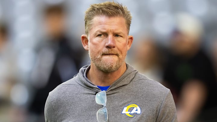Nov 26, 2023; Glendale, Arizona, USA; Los Angeles Rams general manager Les Snead against the Arizona Cardinals at State Farm Stadium. Mandatory Credit: Mark J. Rebilas-USA TODAY Sports Nov 26, 2023; Glendale, Arizona, USA; Los Angeles Rams general manager Les Snead against the Arizona Cardinals at State Farm Stadium. Mandatory Credit: Mark J. Rebilas-USA TODAY Sports