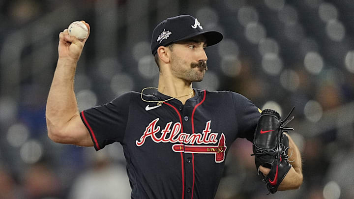 Atlanta Braves pitcher Spencer Strider throws a pitch.
