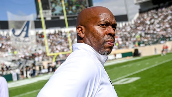 Michigan State's athletic director Alan Haller on the sideline during the football game against on Saturday, Sept. 9, 2023, at Spartan Stadium in East Lansing.