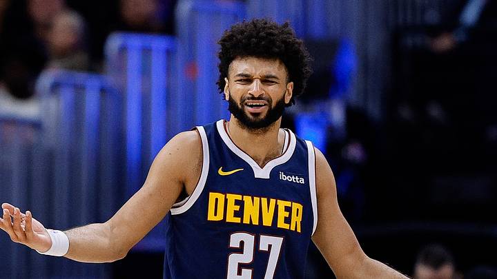 Oct 29, 2025; Denver, Colorado, USA; Denver Nuggets guard Jamal Murray (27) reacts after a play in the third quarter against the New Orleans Pelicans at Ball Arena. Mandatory Credit: Isaiah J. Downing-Imagn Images