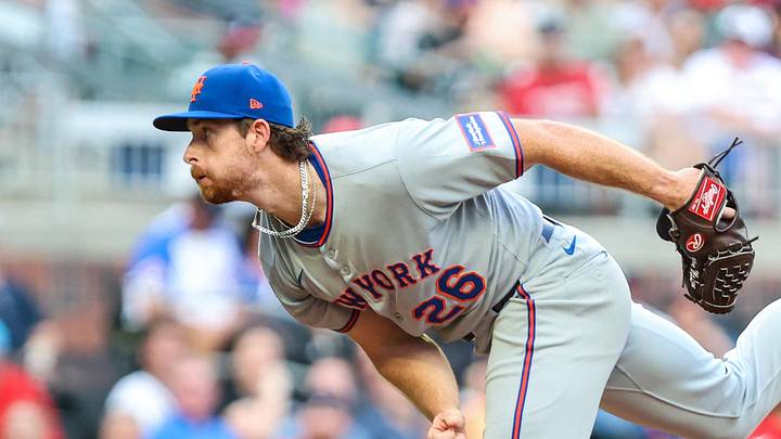 Mets pitcher Nolan McLean (26) pitches the ball against the Atlanta Braves during the second inning at Truist Park. Mets pitcher Nolan McLean (26) pitches the ball against the Atlanta Braves during the second inning at Truist Park.