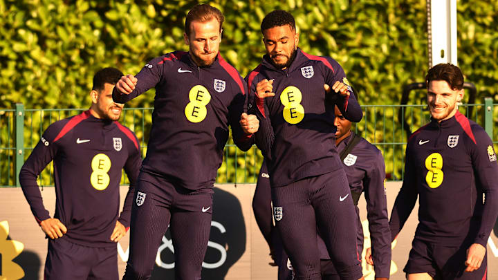 The England national team trains ahead of their World Cup qualifier game against Albania.