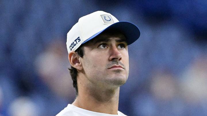Indianapolis Colts quarterback Daniel Jones looks on Indianapolis Colts quarterback Daniel Jones looks on
