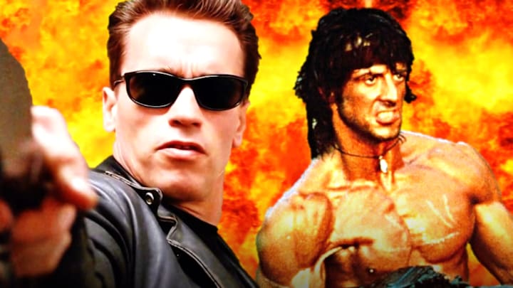 Arnold, Sylvester, and Harrison were top action stars in the 80s—and are still loved by collectors.