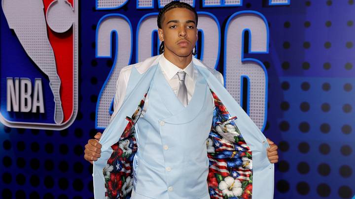 Jun 23, 2026; New York, NY, USA; Mikel Brown Jr. poses for photos on the red carpet before the 2026 NBA draft at Barclays Center. Mandatory Credit: Brad Penner-Imagn Images Jun 23, 2026; New York, NY, USA; Mikel Brown Jr. poses for photos on the red carpet before the 2026 NBA draft at Barclays Center. Mandatory Credit: Brad Penner-Imagn Images