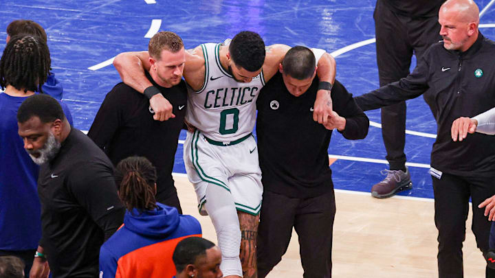 Boston Celtics forward Jayson Tatum could miss next season with a ruptured Achilles.