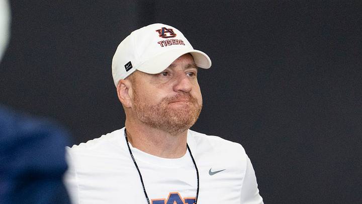 Auburn Tigers head coach Alex Golesh during the first day of football practice at the Woltosz Football Performance Center in Auburn, Ala. on Wednesday, Aug. 5, 2026.