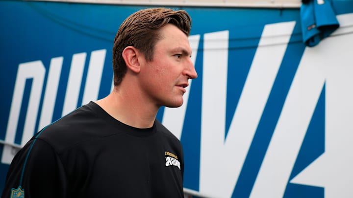 Jacksonville Jaguars offensive coordinator Grant Udinski before an NFL preseason matchup at EverBank Stadium, Saturday, Aug. 9, 2025 in Jacksonville, Fla. [Corey Perrine/Florida Times-Union]
