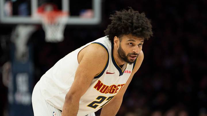 Apr 30, 2026; Minneapolis, Minnesota, USA; Denver Nuggets guard Jamal Murray (27) looks on against the Minnesota Timberwolves in the first half during game six of the first round of the 2026 NBA Playoffs at Target Center. Apr 30, 2026; Minneapolis, Minnesota, USA; Denver Nuggets guard Jamal Murray (27) looks on against the Minnesota Timberwolves in the first half during game six of the first round of the 2026 NBA Playoffs at Target Center.