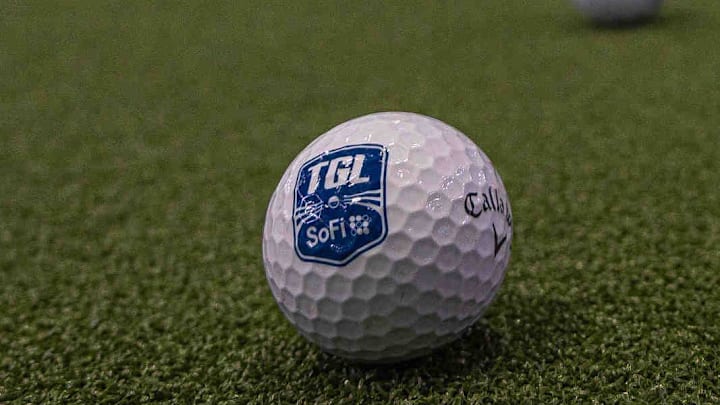 A general view of a TGL golf ball at SoFi Center
