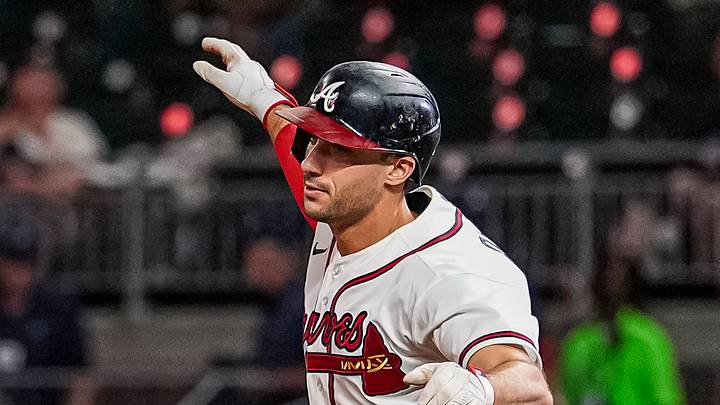Aug 11, 2026; Cumberland, Georgia, USA; Atlanta Braves first baseman Matt Olson (28) reacts after hitting a two run home run against the New York Mets during the eighth inning at Truist Park. Mandatory Credit: Dale Zanine-Imagn Images Aug 11, 2026; Cumberland, Georgia, USA; Atlanta Braves first baseman Matt Olson (28) reacts after hitting a two run home run against the New York Mets during the eighth inning at Truist Park. Mandatory Credit: Dale Zanine-Imagn Images