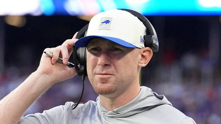 Aug 27, 2026; Orchard Park, New York, USA; Buffalo Bills head coach Joe Brady looks on during the first quarter against the Pittsburgh Steelers at New Highmark Stadium. Mandatory Credit: Gregory Fisher-Imagn Images Aug 27, 2026; Orchard Park, New York, USA; Buffalo Bills head coach Joe Brady looks on during the first quarter against the Pittsburgh Steelers at New Highmark Stadium. Mandatory Credit: Gregory Fisher-Imagn Images