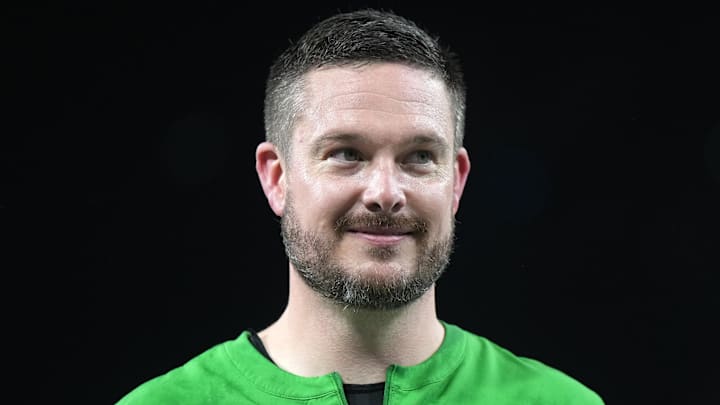 Dec 28, 2022; San Diego, CA, USA; Oregon Ducks head coach Dan Lanning reacts after the 2022 Holiday Bowl against the North Carolina Tar Heels at Petco Park. Mandatory Credit: Kirby Lee-Imagn Images
