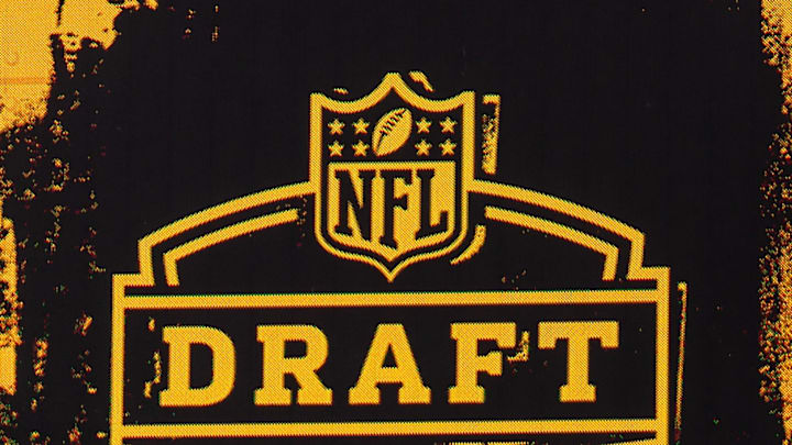 Wednesday, April 22, 2026; On the scoreboard at Acrisure Stadium features the NFL Draft and logos of all 32 NFL teams.