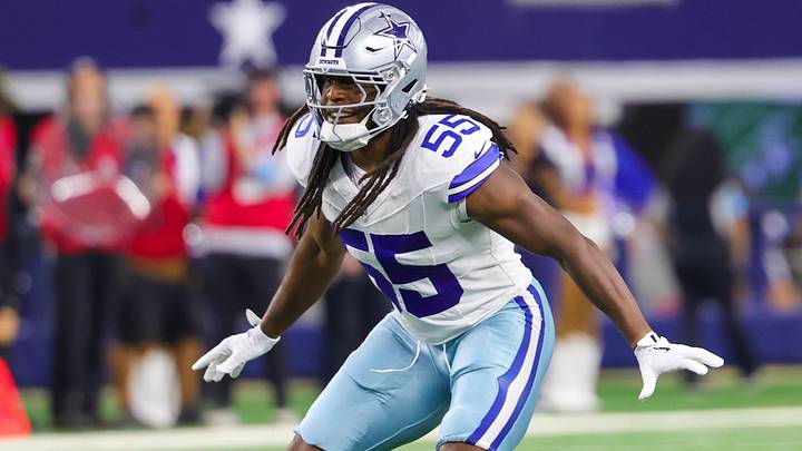 Dallas Cowboys linebacker Jaishawn Barham on defense during the first half against the New Orleans Saints.